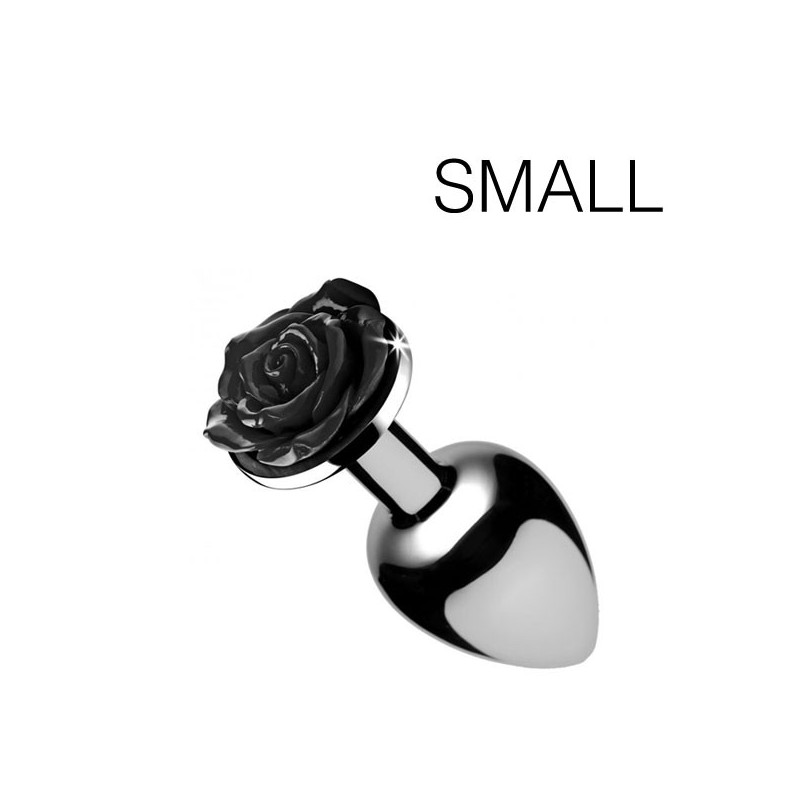 Booty Sparks Plug Bijou avec Rose noire - 6.5 x 2.7 cm SMALL